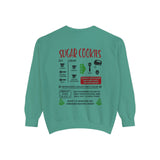 Recipe on Back Sweatshirt, Gingerbread Christmas Recipe Crewneck, Sugar Cookie Recipe Shirt, Trending Unisex Christmas Garment-Dyed Sweatshirt