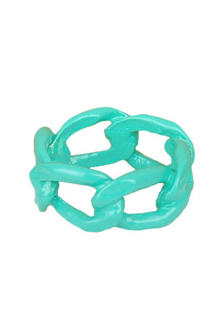 Mint Dipped Chain Link Ring - My Jewel Candy - 1