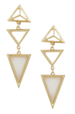 Triangle Droplet Earrings (Opal) - My Jewel Candy