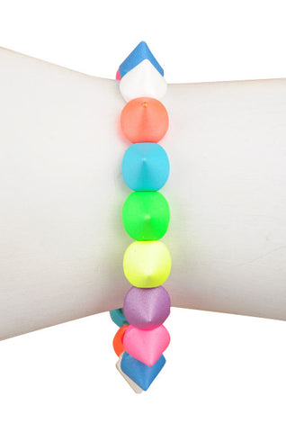 Multi Colored Dipped Kisses Stretch Bracelet - My Jewel Candy