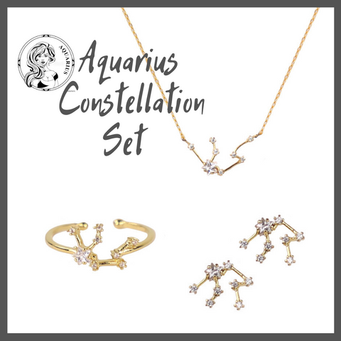 Aquarius Zodiac Jewelry Constellation Holiday Gift Set