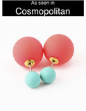 Coral & Turquoise Double-Sided Earrings (As seen in Cosmo) - My Jewel Candy - 5
