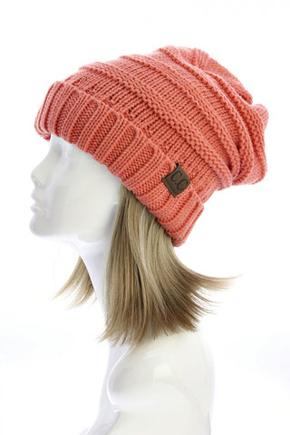 CC Beanie: Slouchy - Coral - My Jewel Candy
