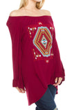 Tribal Piece Print Off Shoulder Tunic Top - My Jewel Candy - 4