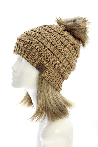 CC Beanie with Pom: Camel - My Jewel Candy