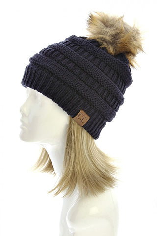 CC Beanie with Pom: Navy - My Jewel Candy