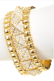 Pyramid Crystal Bracelet with Gold Border - My Jewel Candy - 1