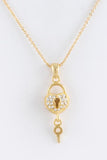 Crystal Encrusted Lock & Key Necklace