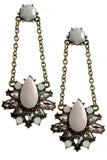 Faux Stone Teardrop Crystal Accent Earrings - My Jewel Candy - 2