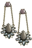 Faux Stone Teardrop Crystal Accent Earrings - My Jewel Candy - 3