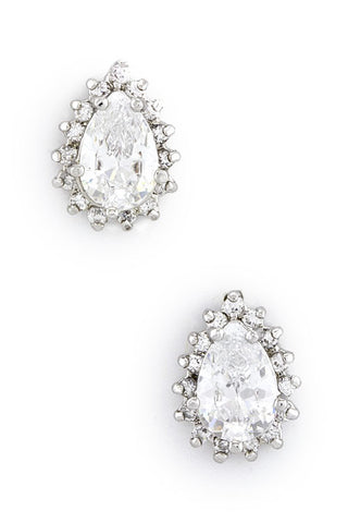 Clear Teardrop Gold-Plated Jewel Cluster Earrings - My Jewel Candy