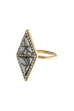 Double Faux Stone Triangle Crystal Ring - My Jewel Candy - 2