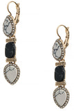 Tiered Faux Stone Crystal Accent Earrings - My Jewel Candy - 2
