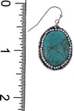 Oval Faux Stone Ornate Bezel Earrings - My Jewel Candy - 3