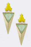 Angular Acrylic Ornate Drop Earrings