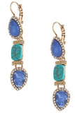 Tiered Faux Stone Crystal Accent Earrings