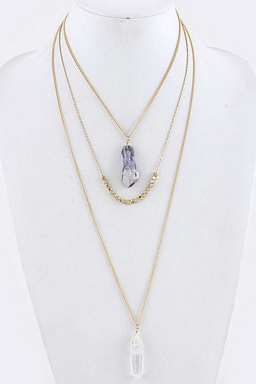 Layered Crystal Gem Necklace - My Jewel Candy
