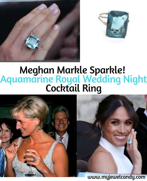 Cocktail Ring Lady Diana Aquamarine Ring Gemstone Aquamarine