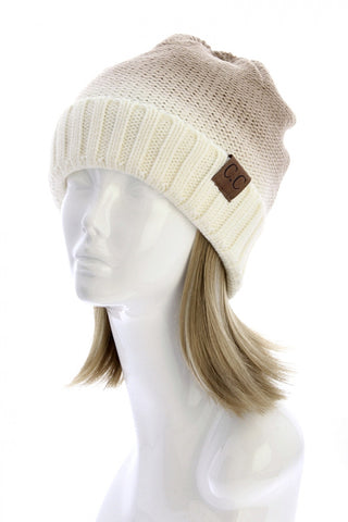 CC Beanie: Ombre Beige/Ivory - My Jewel Candy