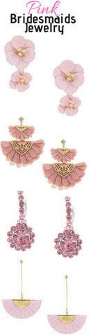 Pink bridesmaids jewelry