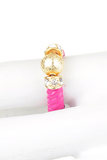 Gold Ball & Crystal Pink Ring - My Jewel Candy - 2