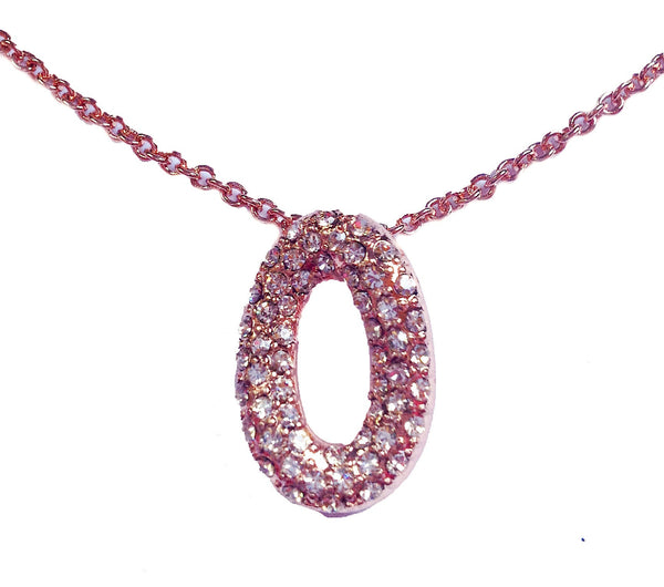 Rose Gold Oval "O" Necklace Jewel Candy