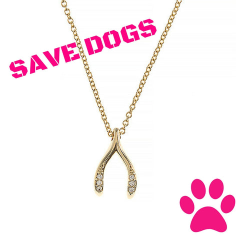 Save the Dogs Wishbone Necklace - Social Saint Collection - My Jewel Candy - 1