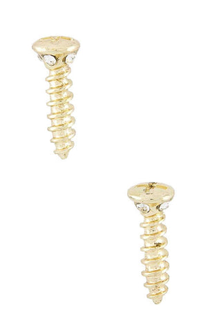 Screwed Crystal Earrings (Gold) - My Jewel Candy - 1