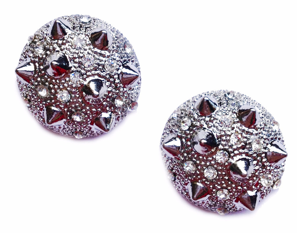 Silver Spikey Stud Earrings - My Jewel Candy