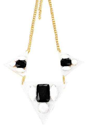 Black & White Floating Gems Necklace - My Jewel Candy