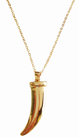 Gold Tusk Pendant Necklace - My Jewel Candy - 1