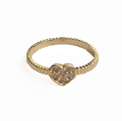 Crystal Heart Knuckle or Pinky Ring - My Jewel Candy