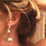 Double-Sided Dangle Earrings (Cream) - My Jewel Candy - 4
