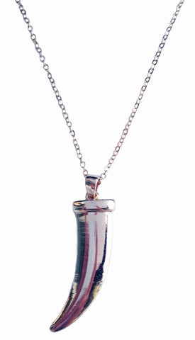 Silver Tusk Pendant Necklace - My Jewel Candy - 1