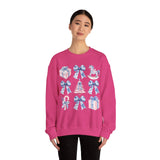 Coquette Christmas Bows Sweatshirt, Classic Christmas Shirt, Coquette Blue Pink Bows Sweatshirt Gift for Friend ideas, Casual Comfort Sweatshirts