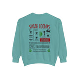 Recipe on Back Sweatshirt, Gingerbread Christmas Recipe Crewneck, Sugar Cookie Recipe Shirt, Trending Unisex Christmas Garment-Dyed Sweatshirt