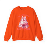 Coquette Christmas All Booked for Christmas Sweatshirt, Bookish Christmas Schedule Shirt, Coquette Pink Bows Sweatshirt Gift for Friend, Booktok Gift ideas, Classic Christmas Sweatshirts for book lovers, Casual Comfort for fantasy book readers,