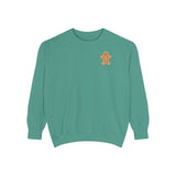 Recipe on Back Sweatshirt, Gingerbread Christmas Recipe Crewneck, Sugar Cookie Recipe Shirt, Trending Unisex Christmas Garment-Dyed Sweatshirt