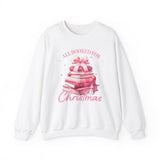 Coquette Christmas All Booked for Christmas Sweatshirt, Bookish Christmas Schedule Shirt, Coquette Pink Bows Sweatshirt Gift for Friend, Booktok Gift ideas, Classic Christmas Sweatshirts for book lovers, Casual Comfort for fantasy book readers,