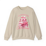 Coquette Christmas All Booked for Christmas Sweatshirt, Bookish Christmas Schedule Shirt, Coquette Pink Bows Sweatshirt Gift for Friend, Booktok Gift ideas, Classic Christmas Sweatshirts for book lovers, Casual Comfort for fantasy book readers,
