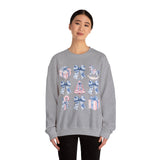 Coquette Christmas Bows Sweatshirt, Classic Christmas Shirt, Coquette Blue Pink Bows Sweatshirt Gift for Friend ideas, Casual Comfort Sweatshirts