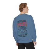 Recipe on Back Sweatshirt, Gingerbread Christmas Recipe Crewneck, Sugar Cookie Recipe Shirt, Trending Unisex Christmas Garment-Dyed Sweatshirt