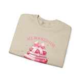 Coquette Christmas All Booked for Christmas Sweatshirt, Bookish Christmas Schedule Shirt, Coquette Pink Bows Sweatshirt Gift for Friend, Booktok Gift ideas, Classic Christmas Sweatshirts for book lovers, Casual Comfort for fantasy book readers,