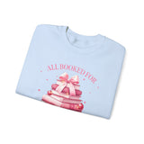 Coquette Christmas All Booked for Christmas Sweatshirt, Bookish Christmas Schedule Shirt, Coquette Pink Bows Sweatshirt Gift for Friend, Booktok Gift ideas, Classic Christmas Sweatshirts for book lovers, Casual Comfort for fantasy book readers,