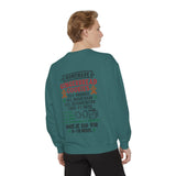 Recipe on Back Sweatshirt, Gingerbread Christmas Recipe Crewneck, Sugar Cookie Recipe Shirt, Trending Unisex Christmas Garment-Dyed Sweatshirt