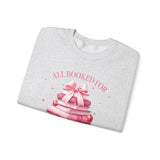 Coquette Christmas All Booked for Christmas Sweatshirt, Bookish Christmas Schedule Shirt, Coquette Pink Bows Sweatshirt Gift for Friend, Booktok Gift ideas, Classic Christmas Sweatshirts for book lovers, Casual Comfort for fantasy book readers,
