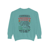 Recipe on Back Sweatshirt, Gingerbread Christmas Recipe Crewneck, Sugar Cookie Recipe Shirt, Trending Unisex Christmas Garment-Dyed Sweatshirt