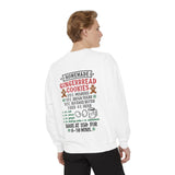Recipe on Back Sweatshirt, Gingerbread Christmas Recipe Crewneck, Sugar Cookie Recipe Shirt, Trending Unisex Christmas Garment-Dyed Sweatshirt