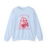 Coquette Christmas All Booked for Christmas Sweatshirt, Bookish Christmas Schedule Shirt, Coquette Pink Bows Sweatshirt Gift for Friend, Booktok Gift ideas, Classic Christmas Sweatshirts for book lovers, Casual Comfort for fantasy book readers,