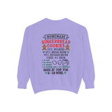 Recipe on Back Sweatshirt, Gingerbread Christmas Recipe Crewneck, Sugar Cookie Recipe Shirt, Trending Unisex Christmas Garment-Dyed Sweatshirt